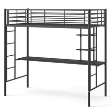 Metal Loft Bed with Built-in