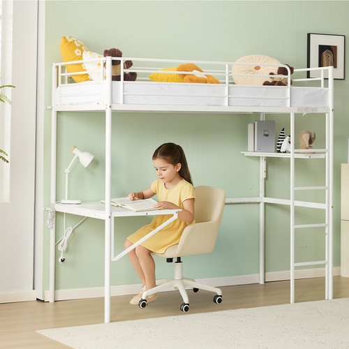 Single solid metal loft - metal, bed