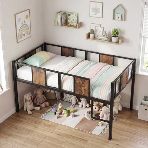 Low loft bed single size - low,