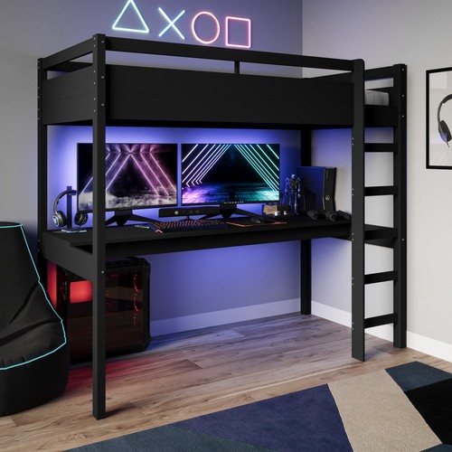 High sleeper loft gaming bed - high,