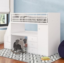 Loft bed with desk and