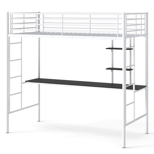 Metal loft bed with built - metal,