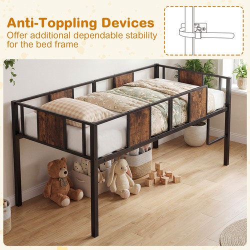 Low loft bed single - bed,