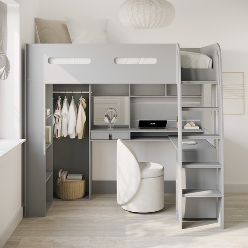 Grey high sleeper - sleeper, loft