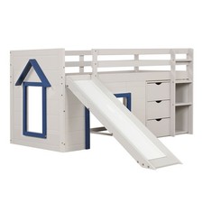 COSTWAY Loft Bed Single Size