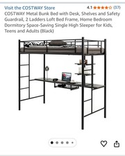 Metal Loft Bed Frame High