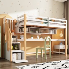 Kids Loft Bed 90x190cm w/